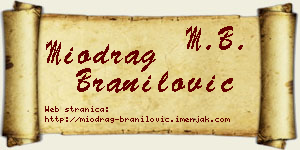 Miodrag Branilović vizit kartica